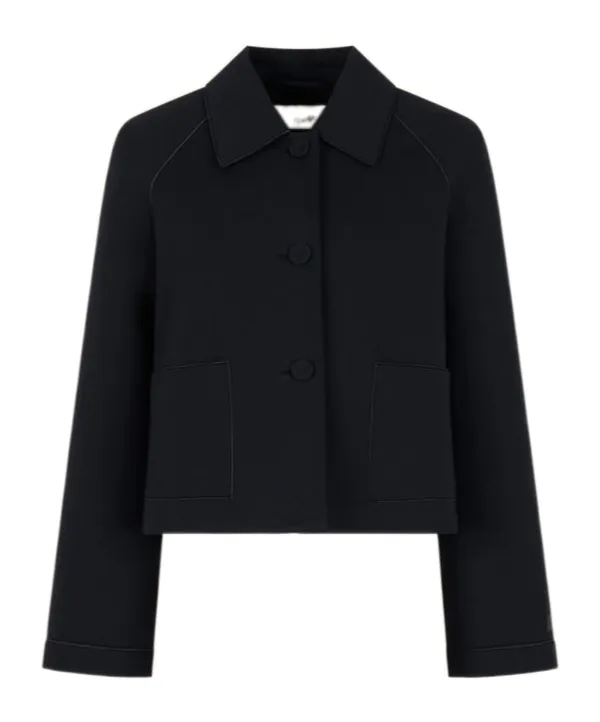 Black Jersey Jacket With Pockets