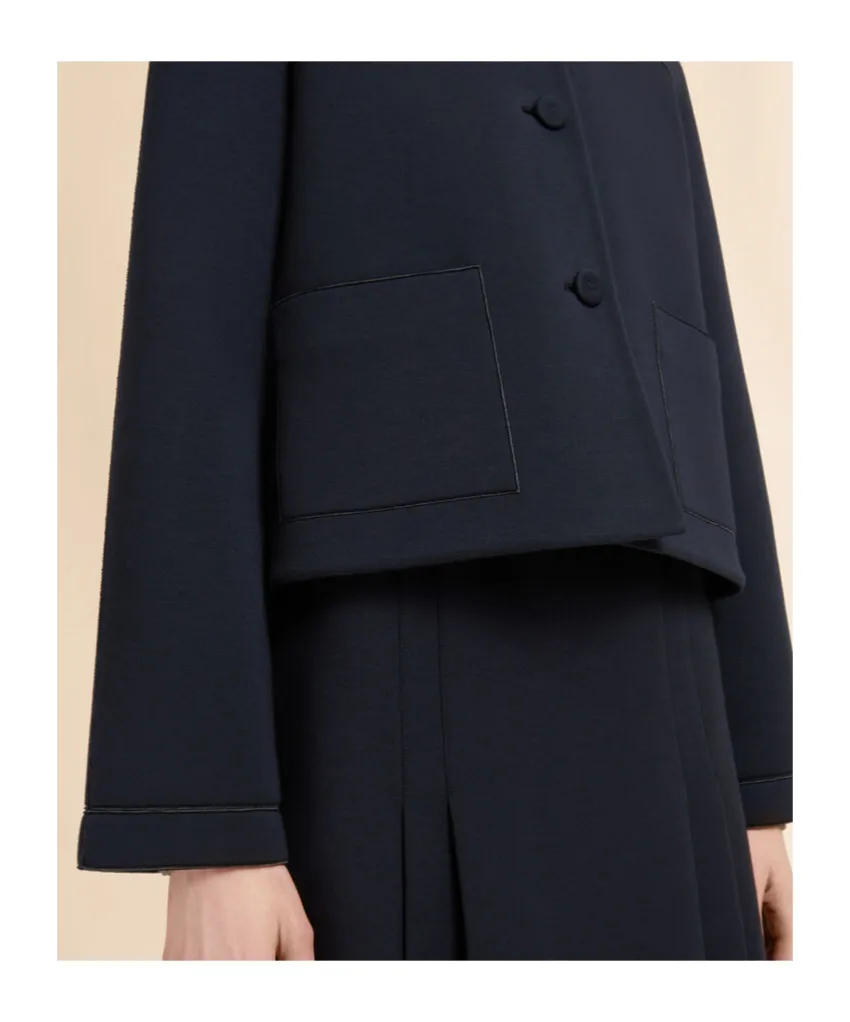 Black Jersey Jacket With Pockets