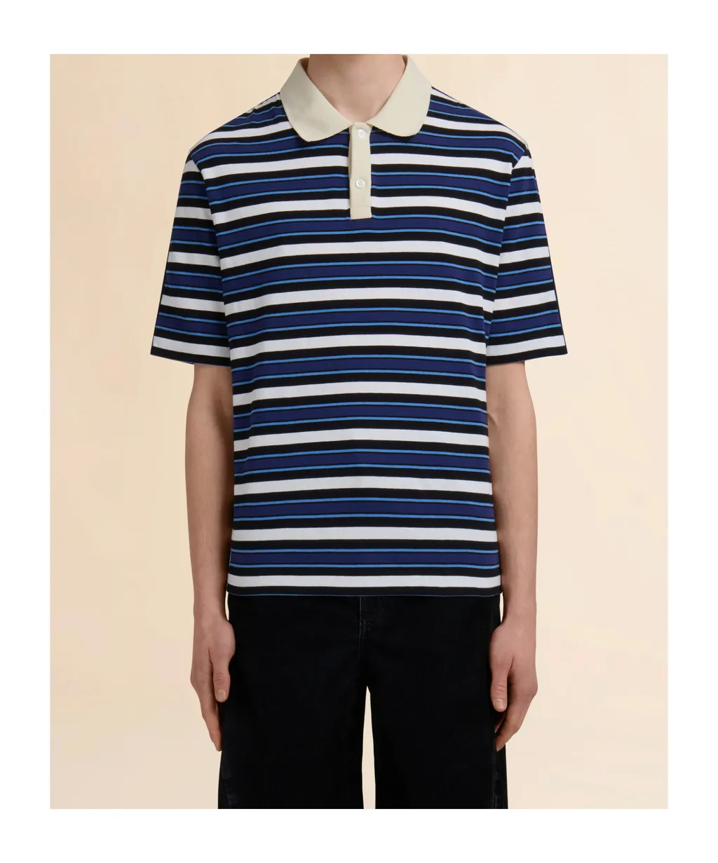 Organic Cotton Polo Shirt With Striped Front