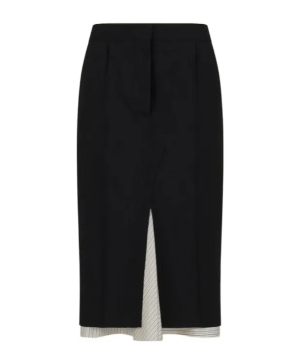 Visible Lining Midi Skirt