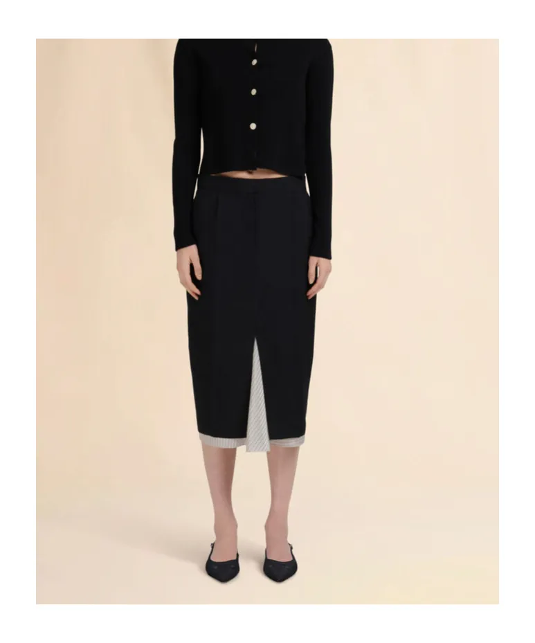 Visible Lining Midi Skirt