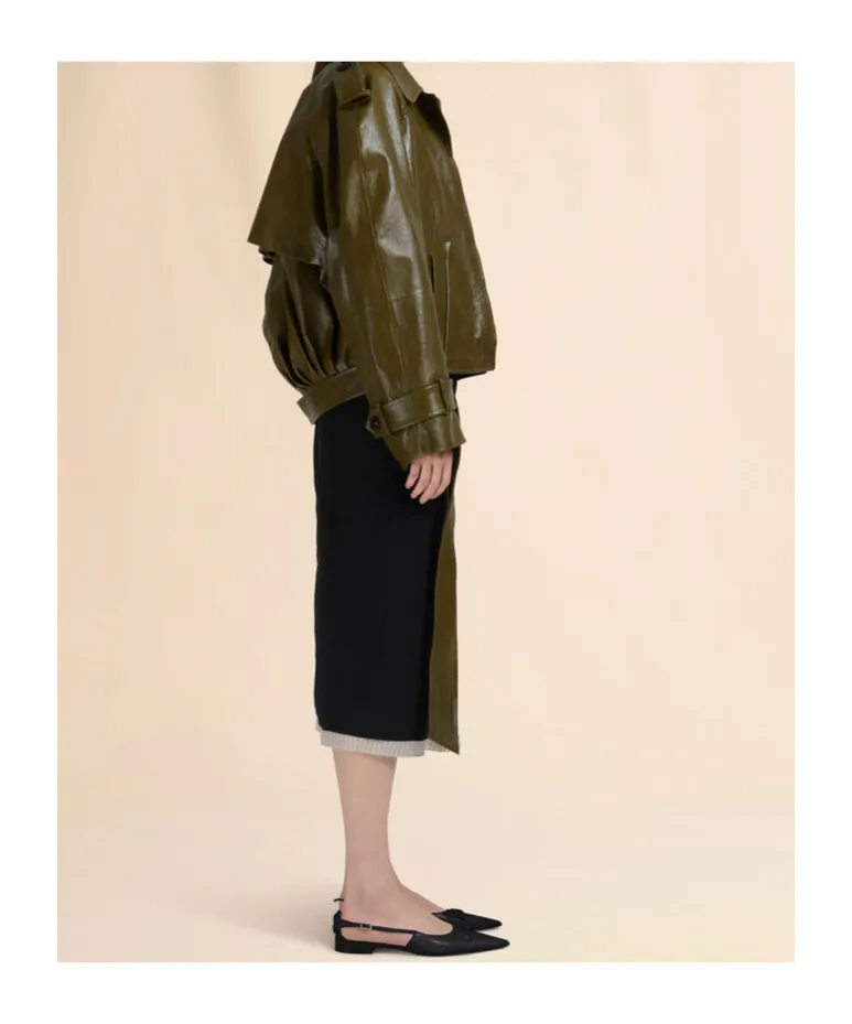 Visible Lining Midi Skirt