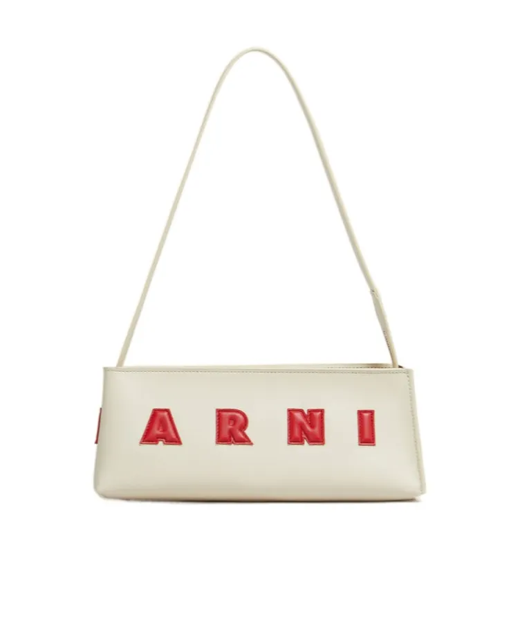 Logo Detailed Zipped Shoulder Bag