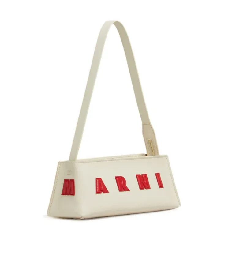Logo Detailed Zipped Shoulder Bag