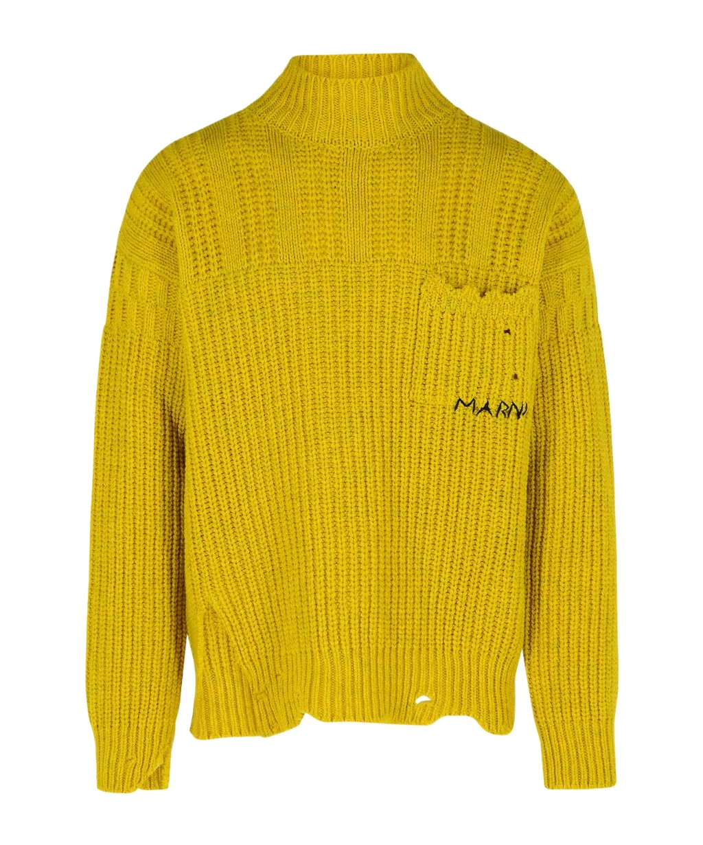 Distressed Long-Sleeved Jumper