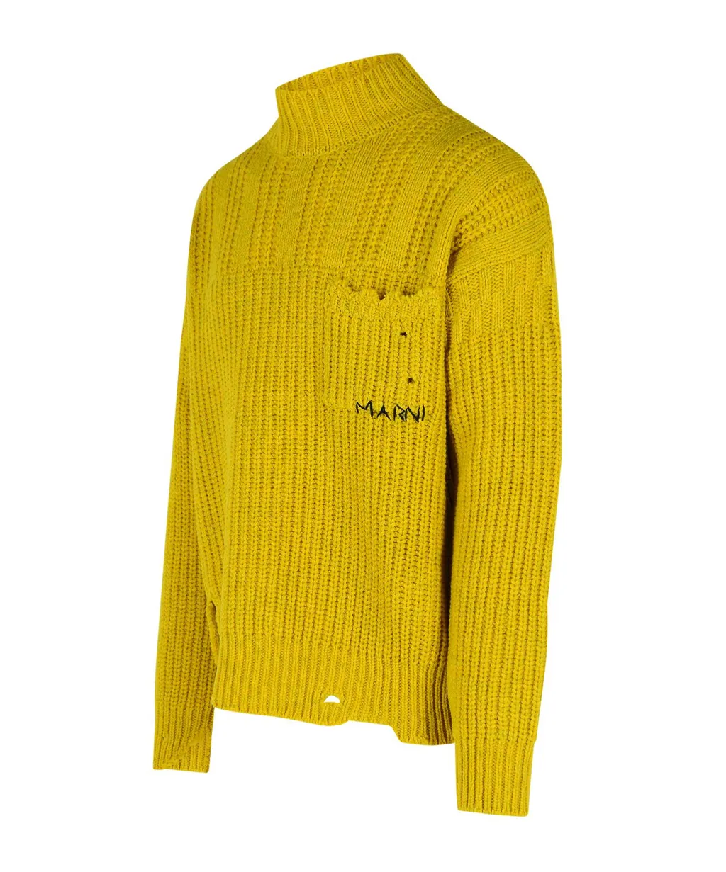 Distressed Long-Sleeved Jumper