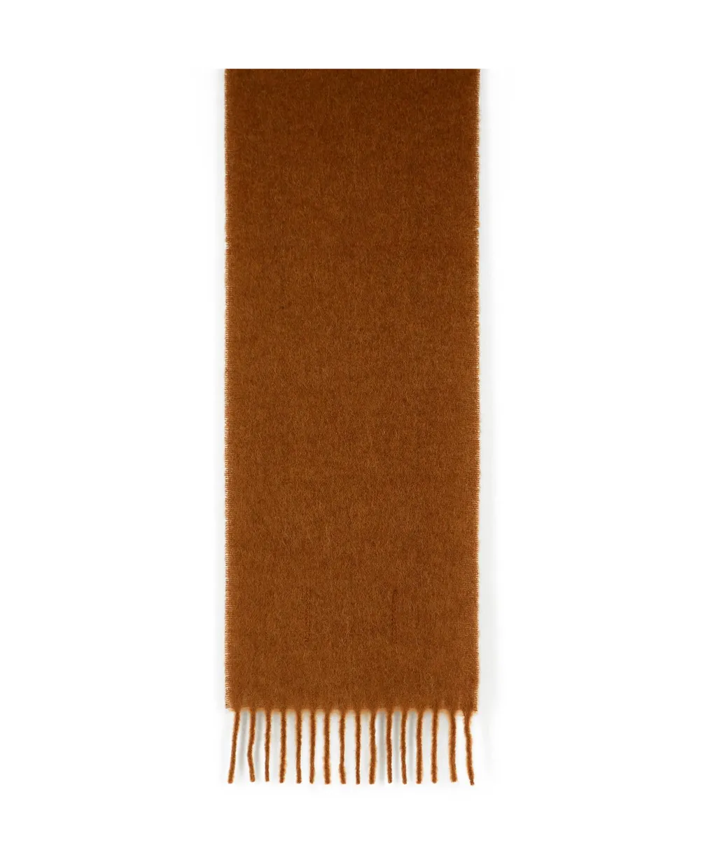 Logo Patch Fringed Scarf