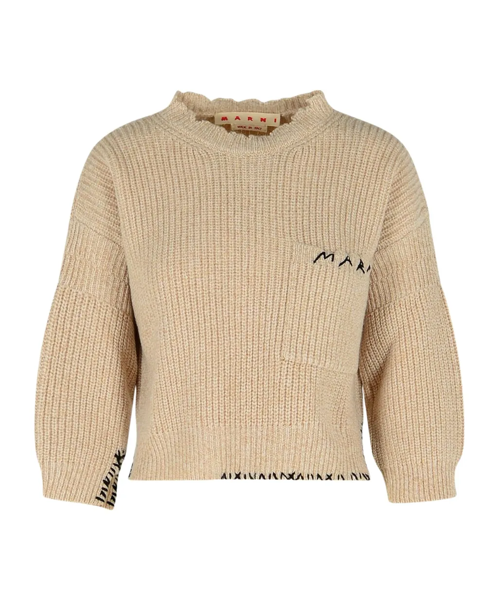 Logo Embroidered Knitted Jumper