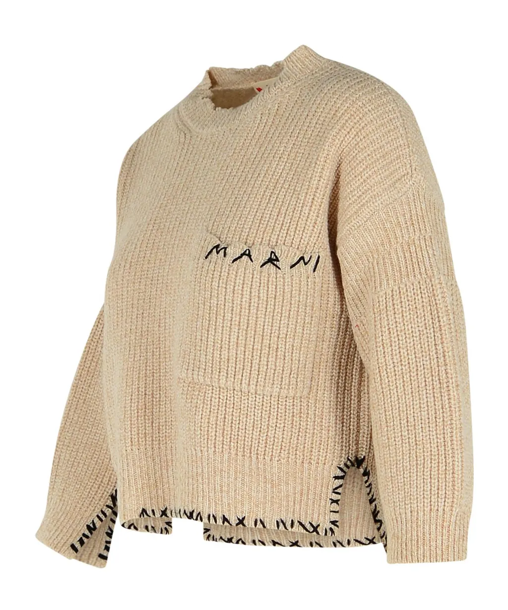 Logo Embroidered Knitted Jumper