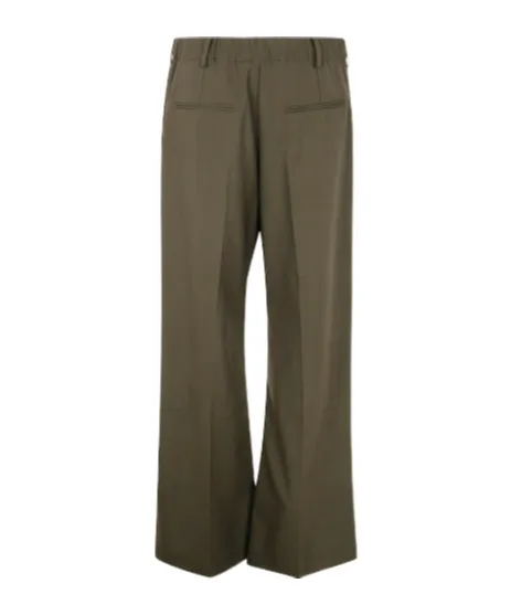 Stitched Crease Flared Trousers