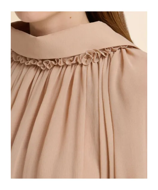 Long Sleeve Gathered Jumpsuit