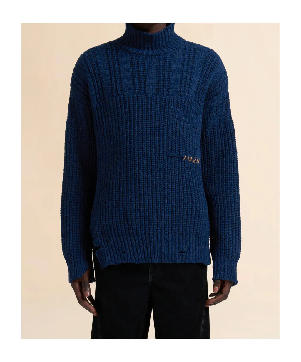 Distressed Long-Sleeved Jumper