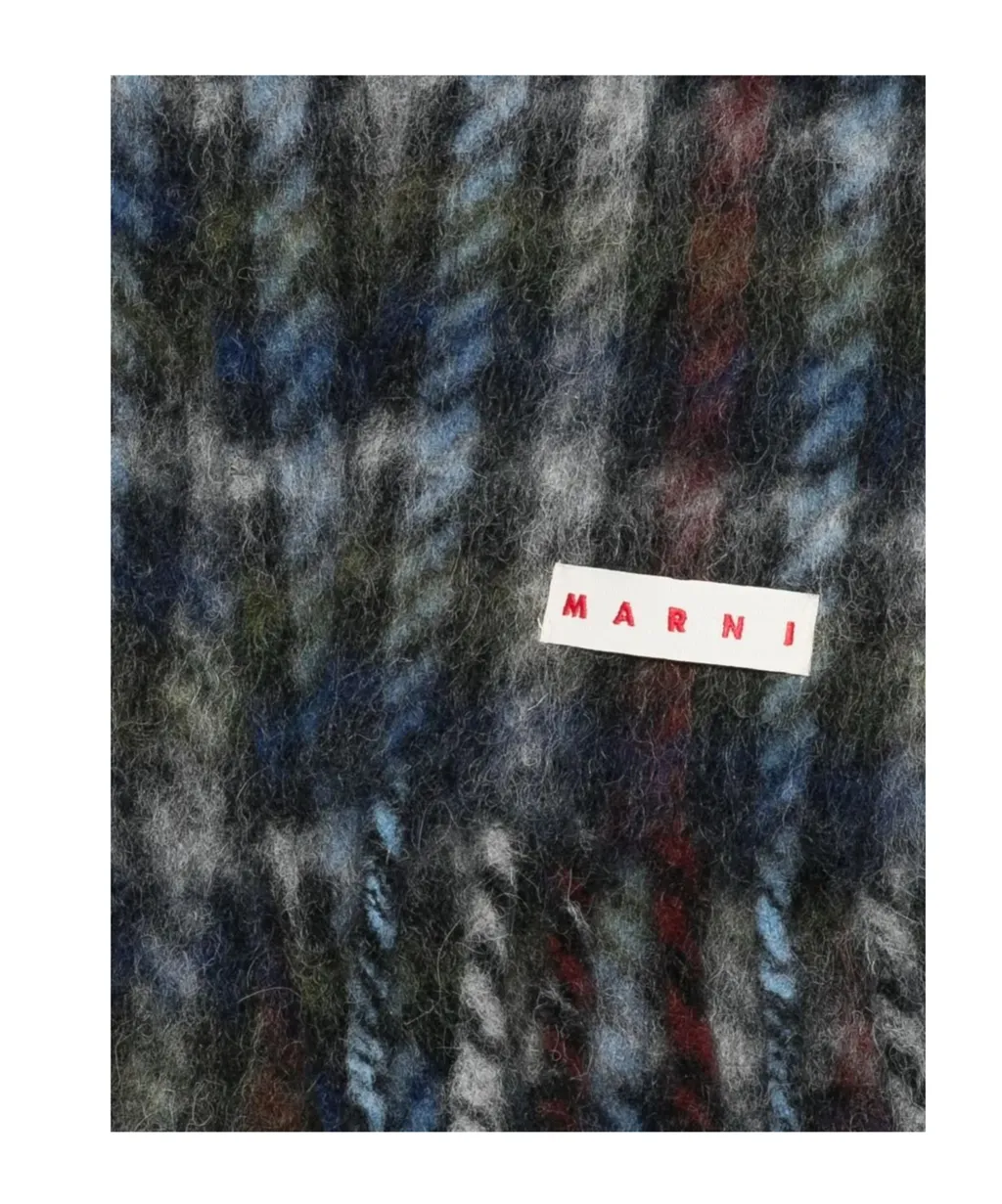 Checked Fringed Scarf