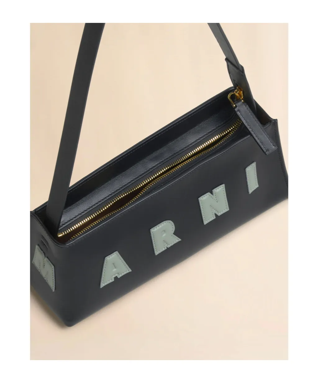 Logo Detailed Zipped Shoulder Bag