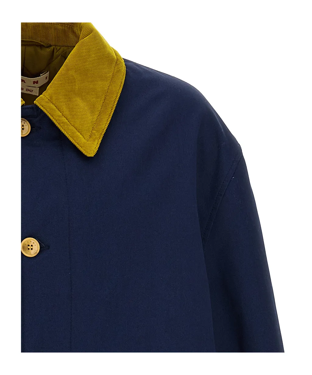 Corduroy Collar Padded Parka