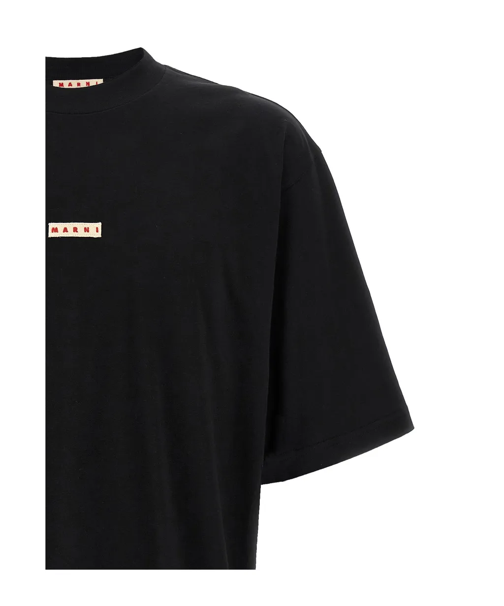 Logo Patch Drop Shoulder T-Shirt