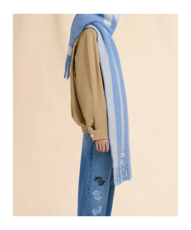 Striped Fringe Detailed Scarf
