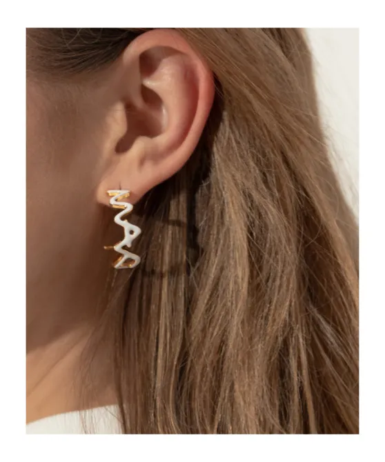 Zig-Zag Hoop Earrings
