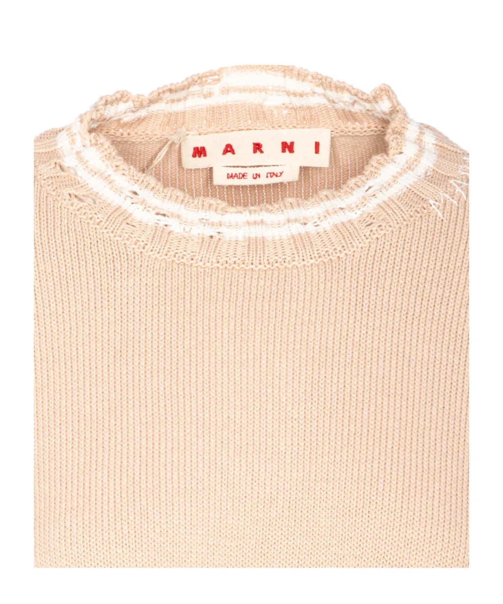 Distressed Crewneck Knitted Jumper