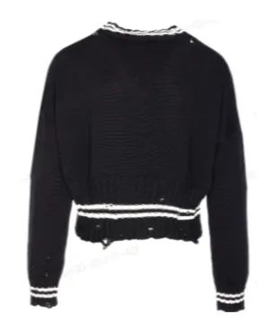 Distressed Crewneck Knitted Jumper