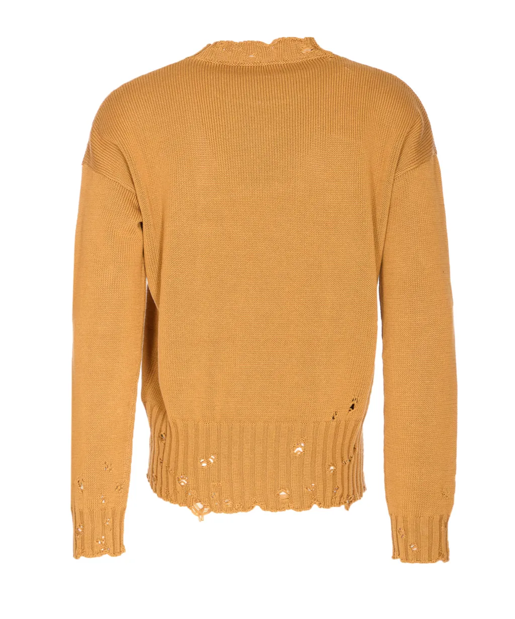 Distressed Crewneck Knit Jumper