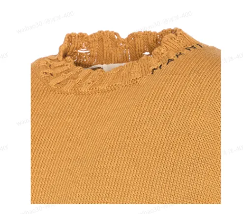Distressed Crewneck Knit Jumper