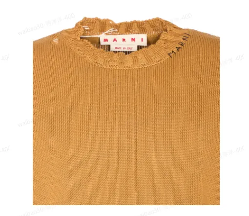 Distressed Crewneck Knit Jumper