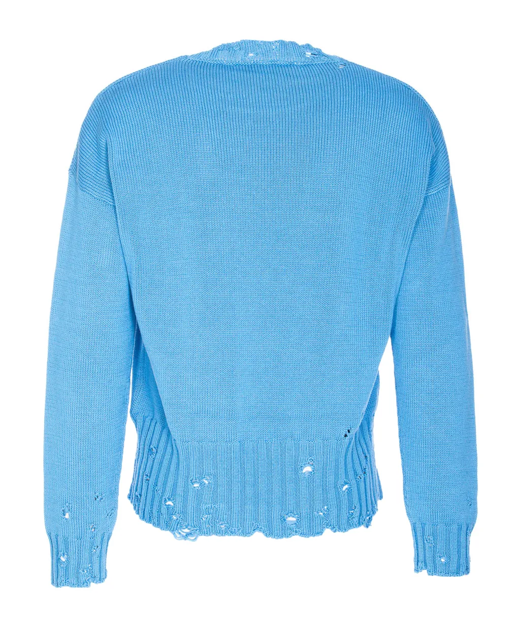 Distressed Crewneck Knit Jumper