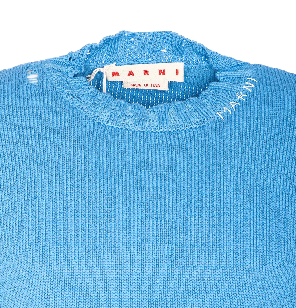 Distressed Crewneck Knit Jumper