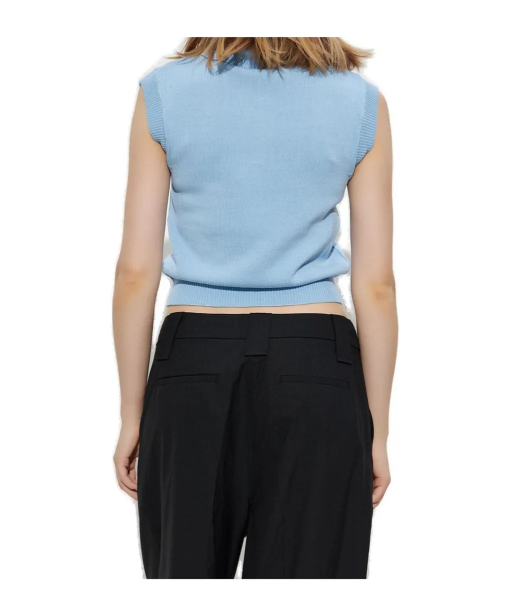 Logo Embroidered Knitted Vest