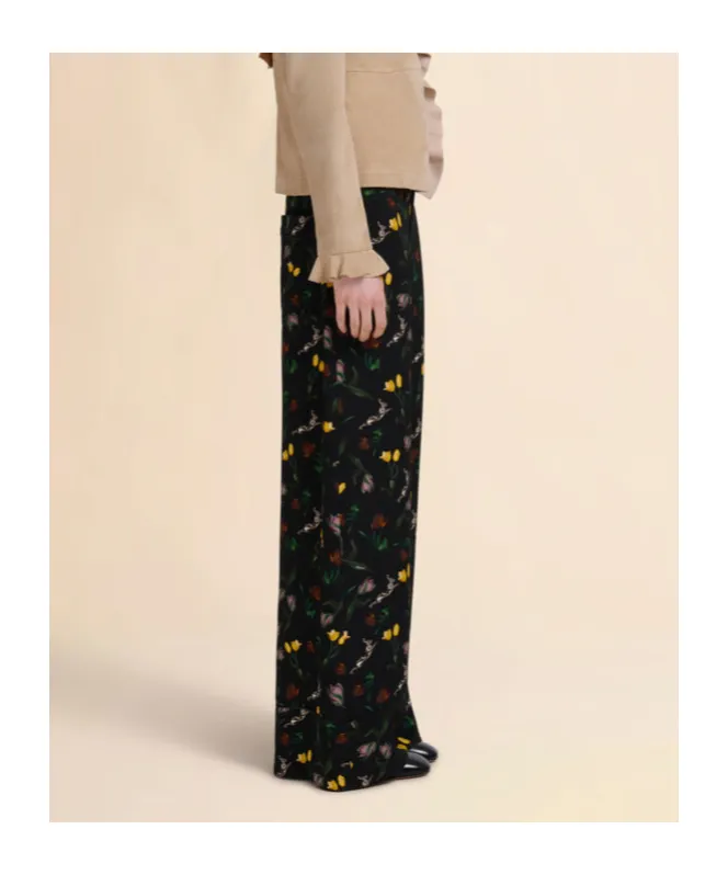 Floral-Print Wide-Leg Trousers