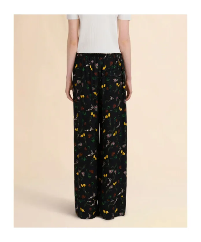 Floral-Print Wide-Leg Trousers