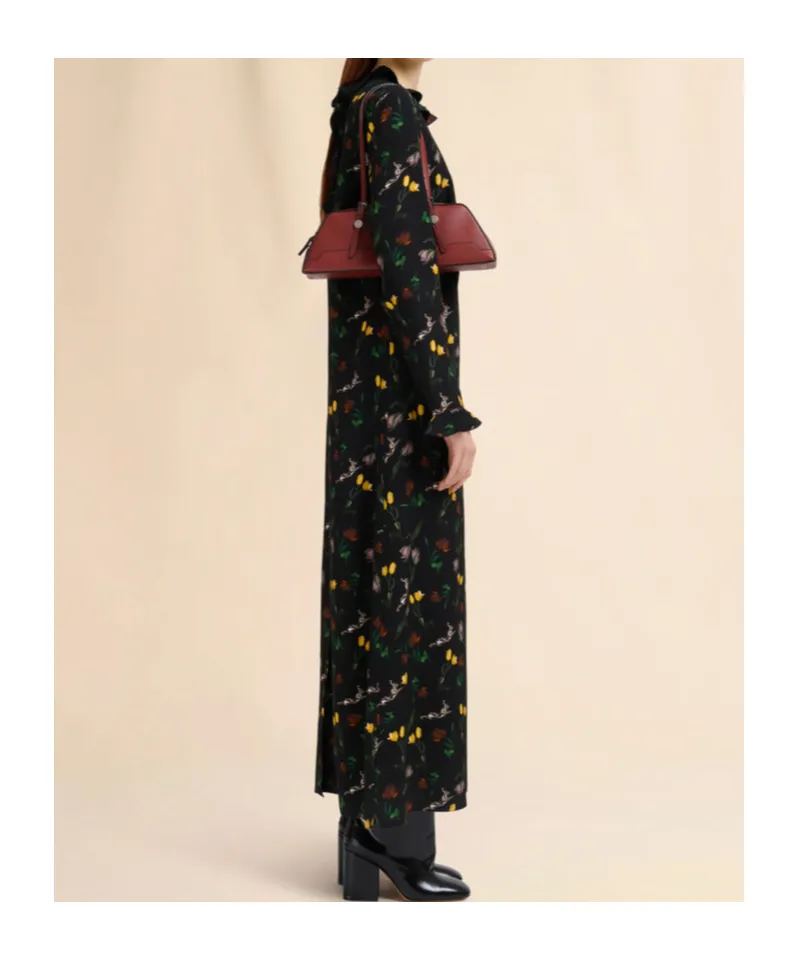 Envers Satin Maxi Dress With Tulips And Hares Print
