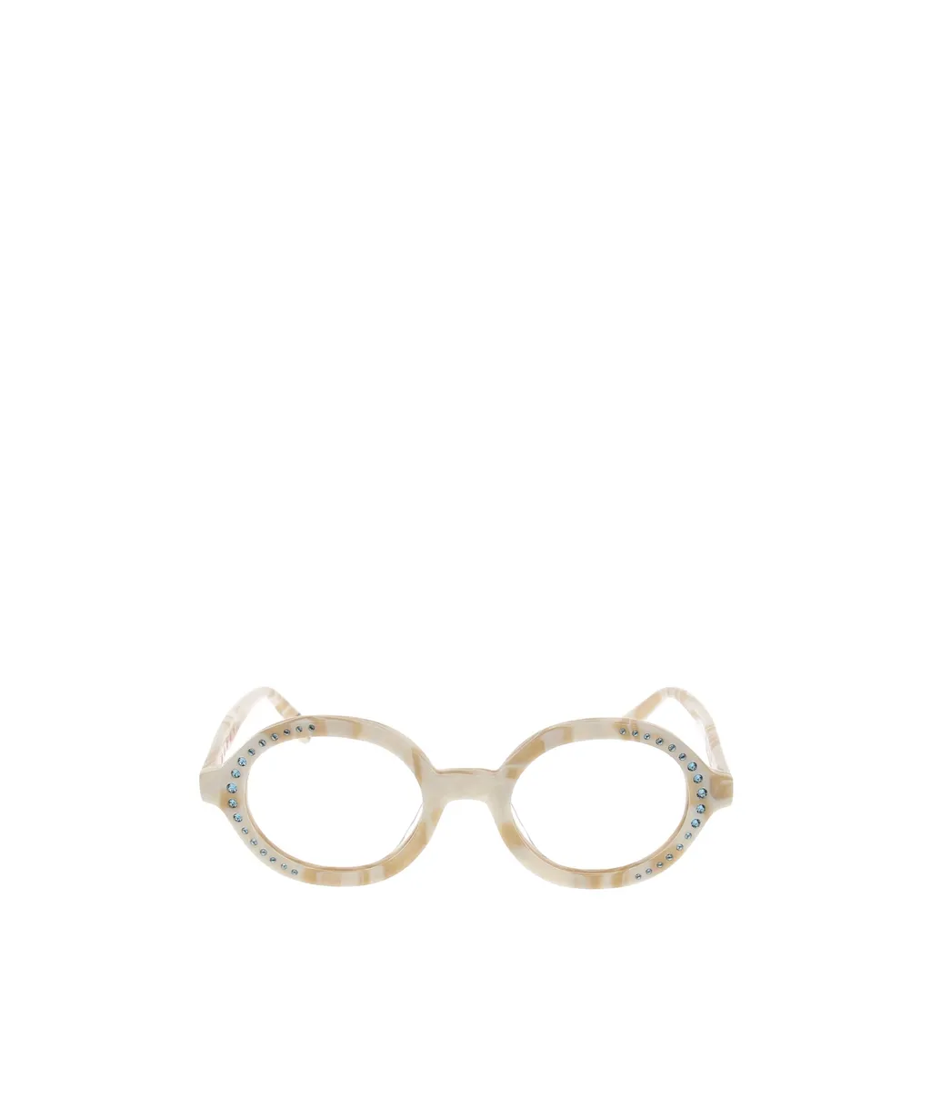 Round Frame Embellished Glasses