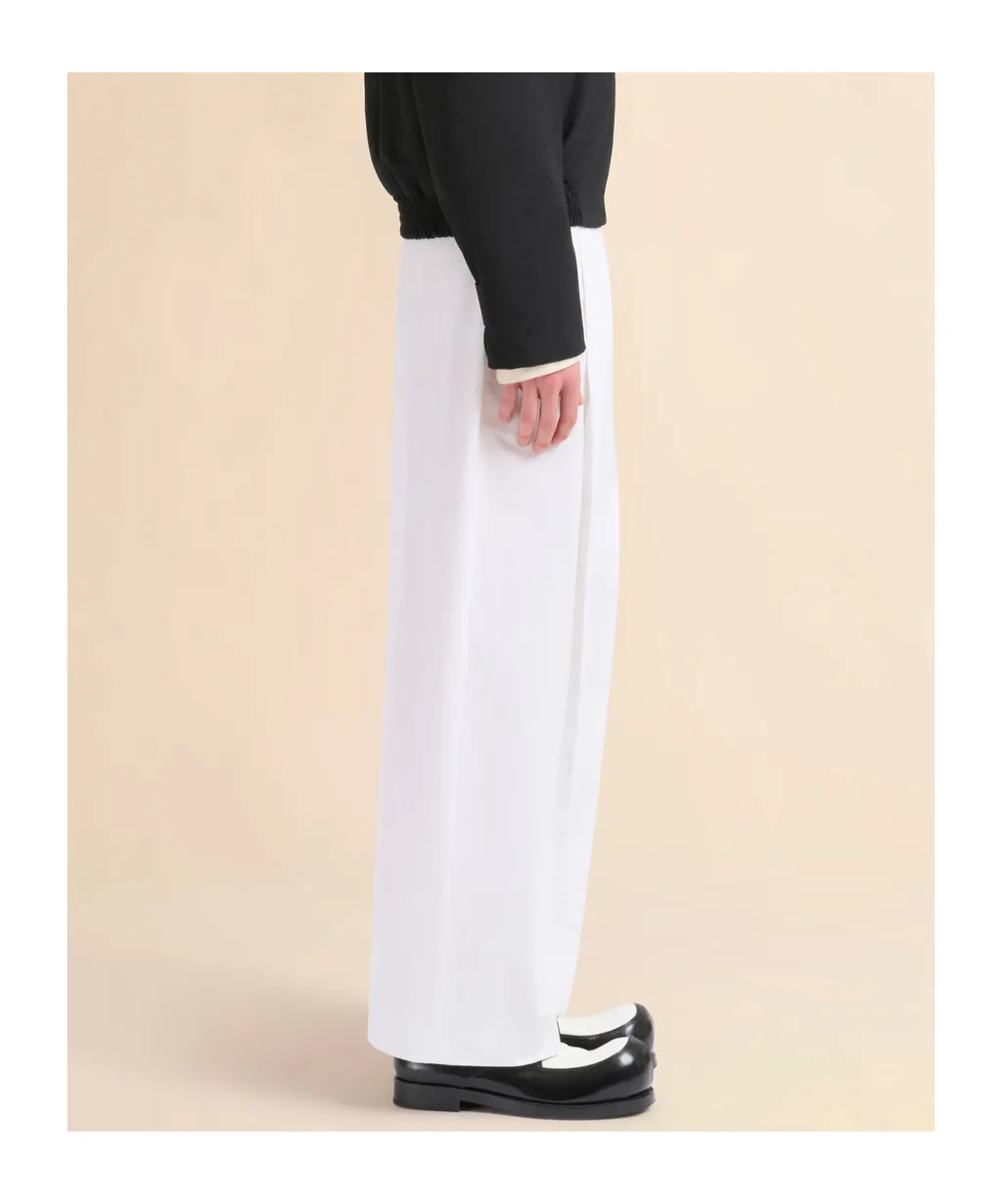Poplin Trousers With Maxi Pleats