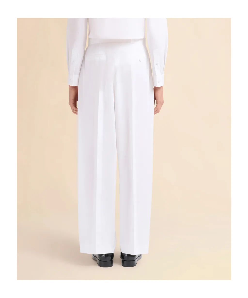 Poplin Trousers With Maxi Pleats