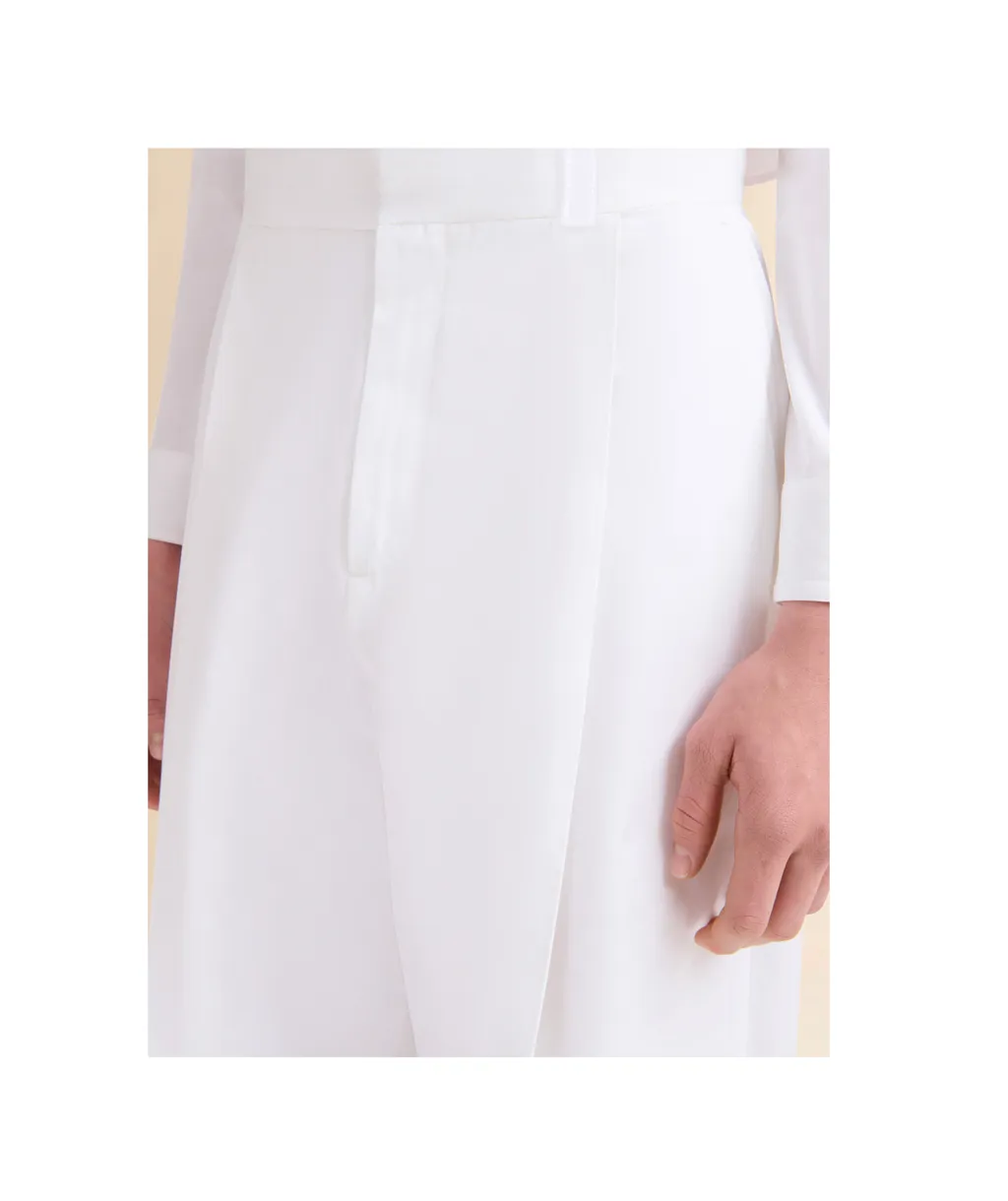Poplin Trousers With Maxi Pleats