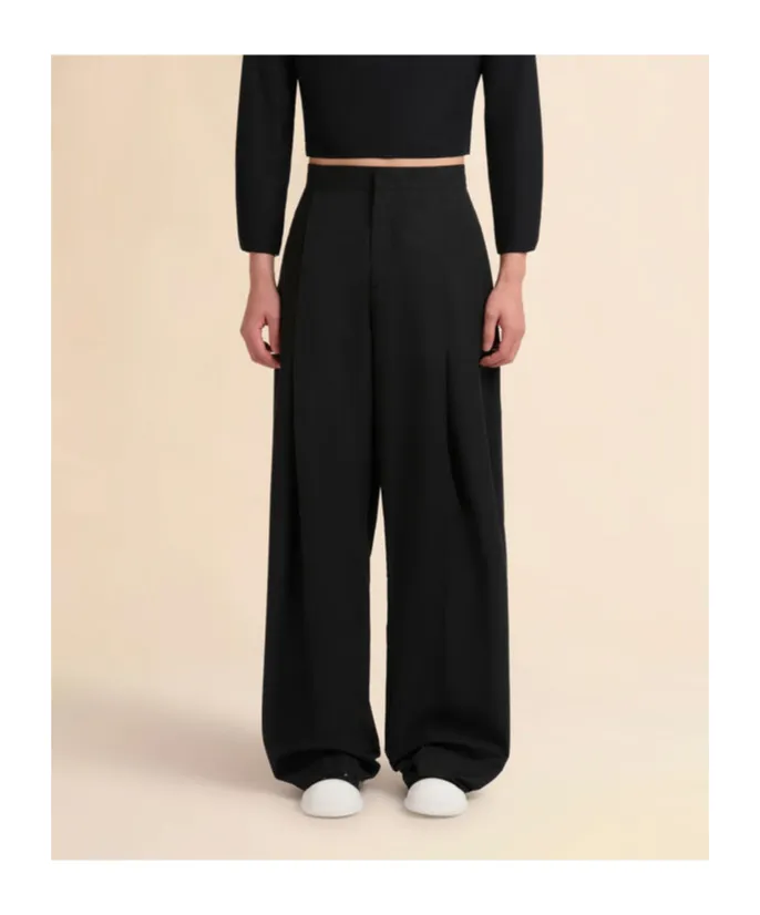 Maxi Pleat Poplin Trousers