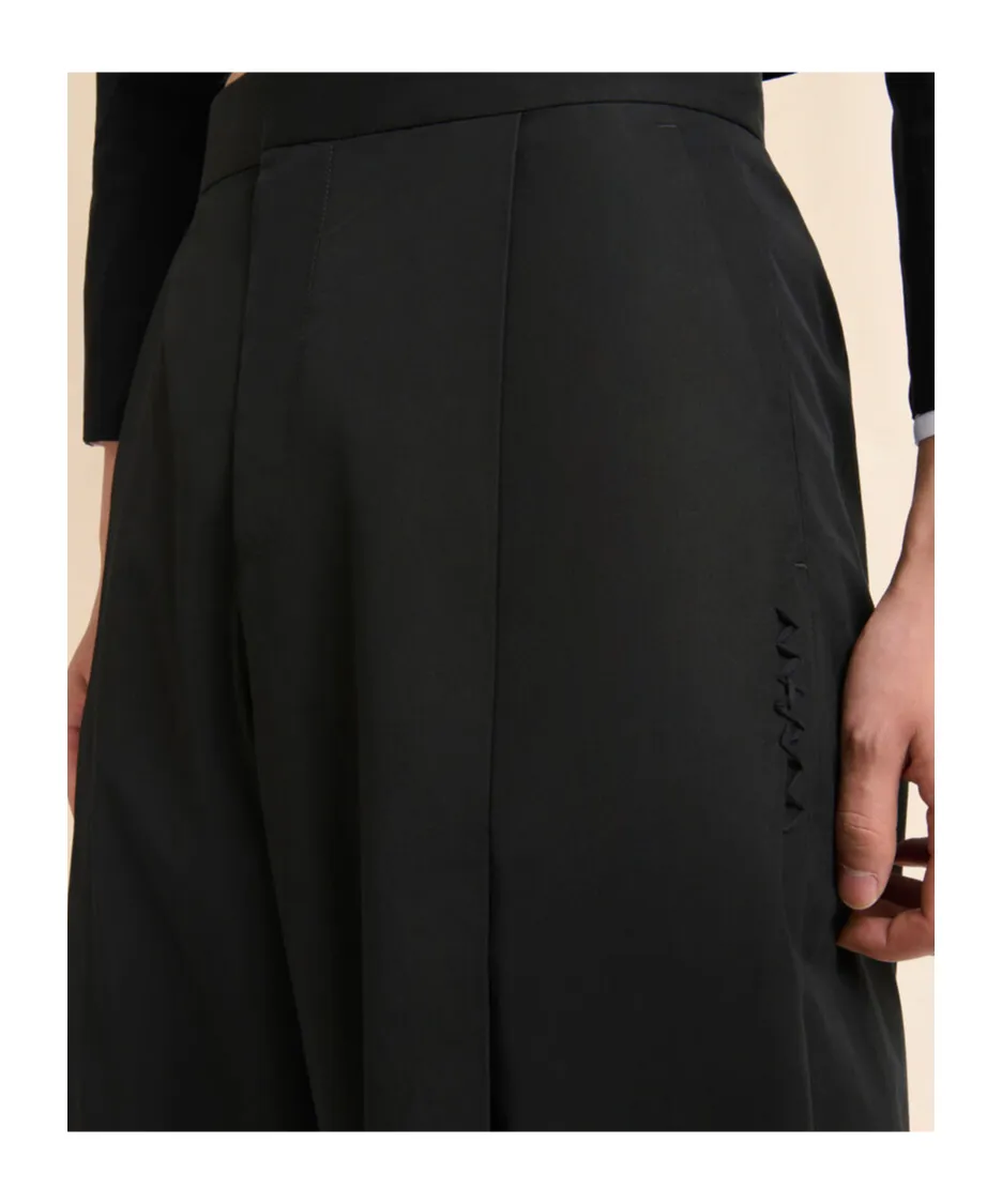 Maxi Pleat Poplin Trousers