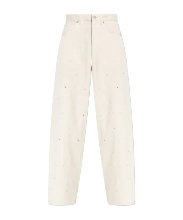 Logo Patch Wide-Leg Jeans