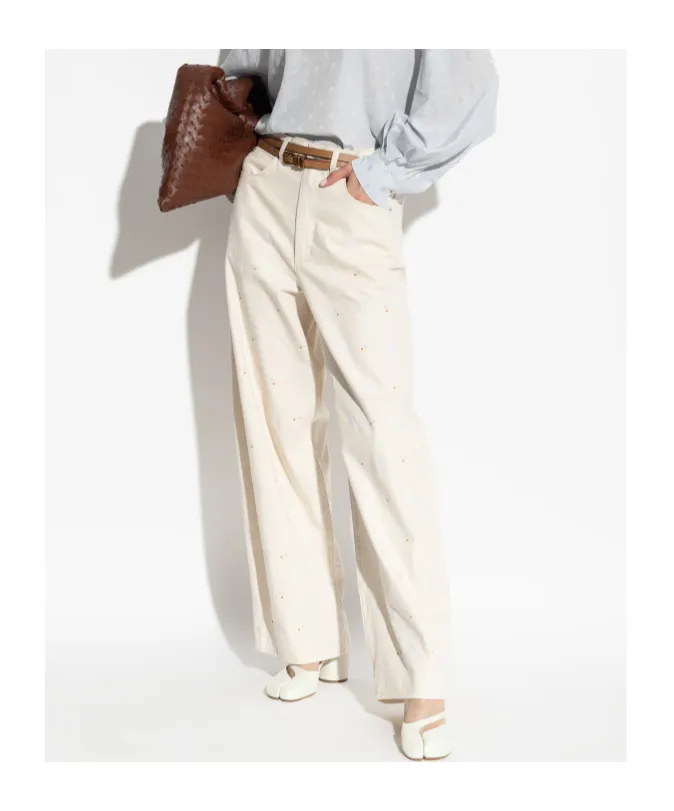 Logo Patch Wide-Leg Jeans