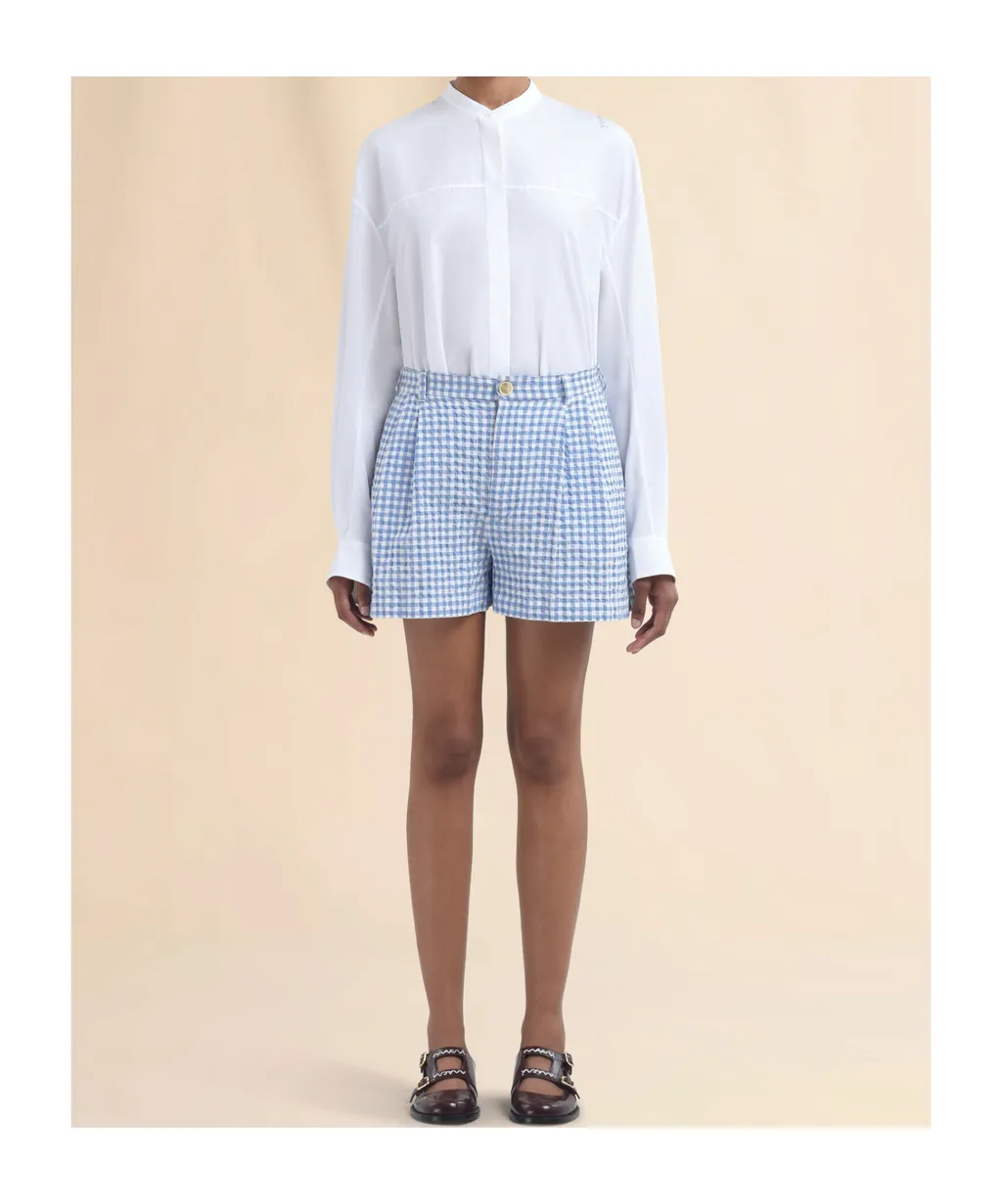 Checked Seersucker Shorts