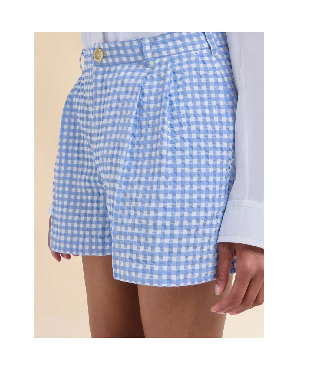 Checked Seersucker Shorts