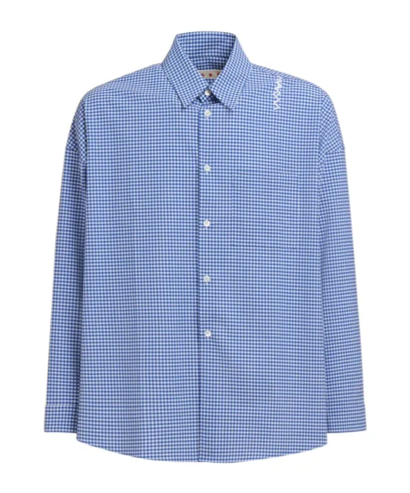 Logo Embroidered Checked Shirt