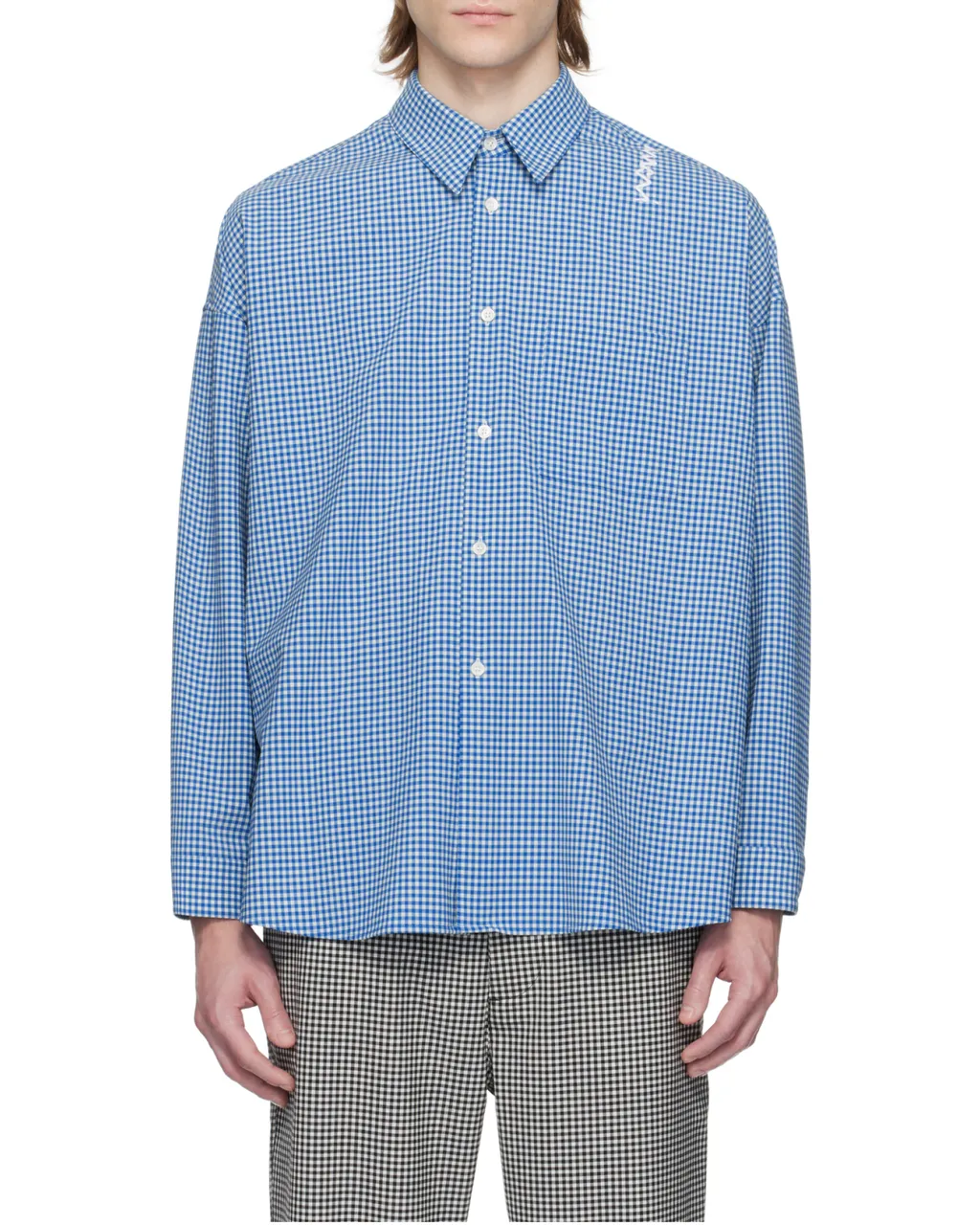 Logo Embroidered Checked Shirt