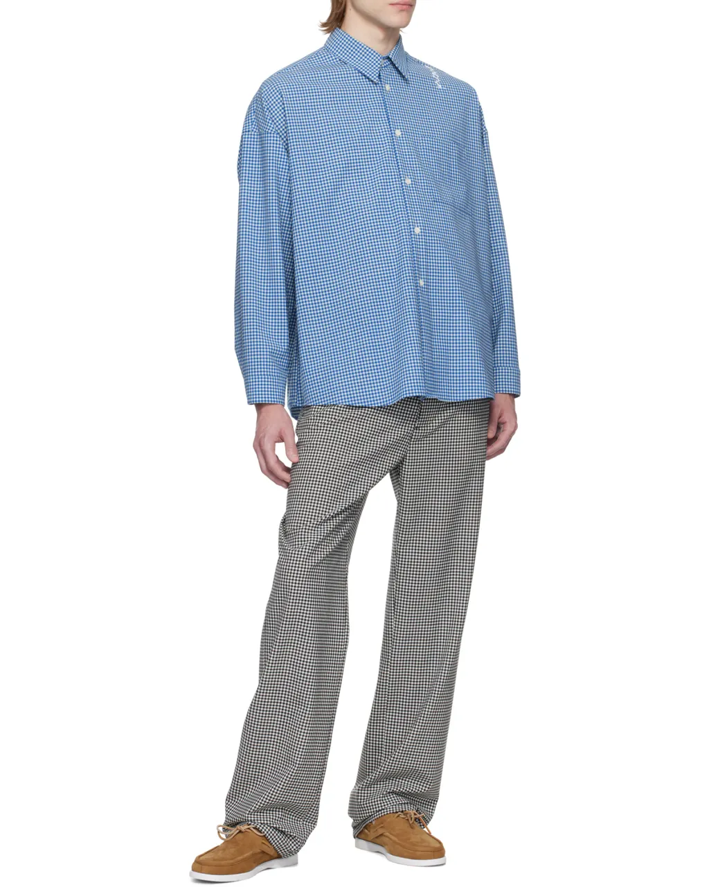 Logo Embroidered Checked Shirt