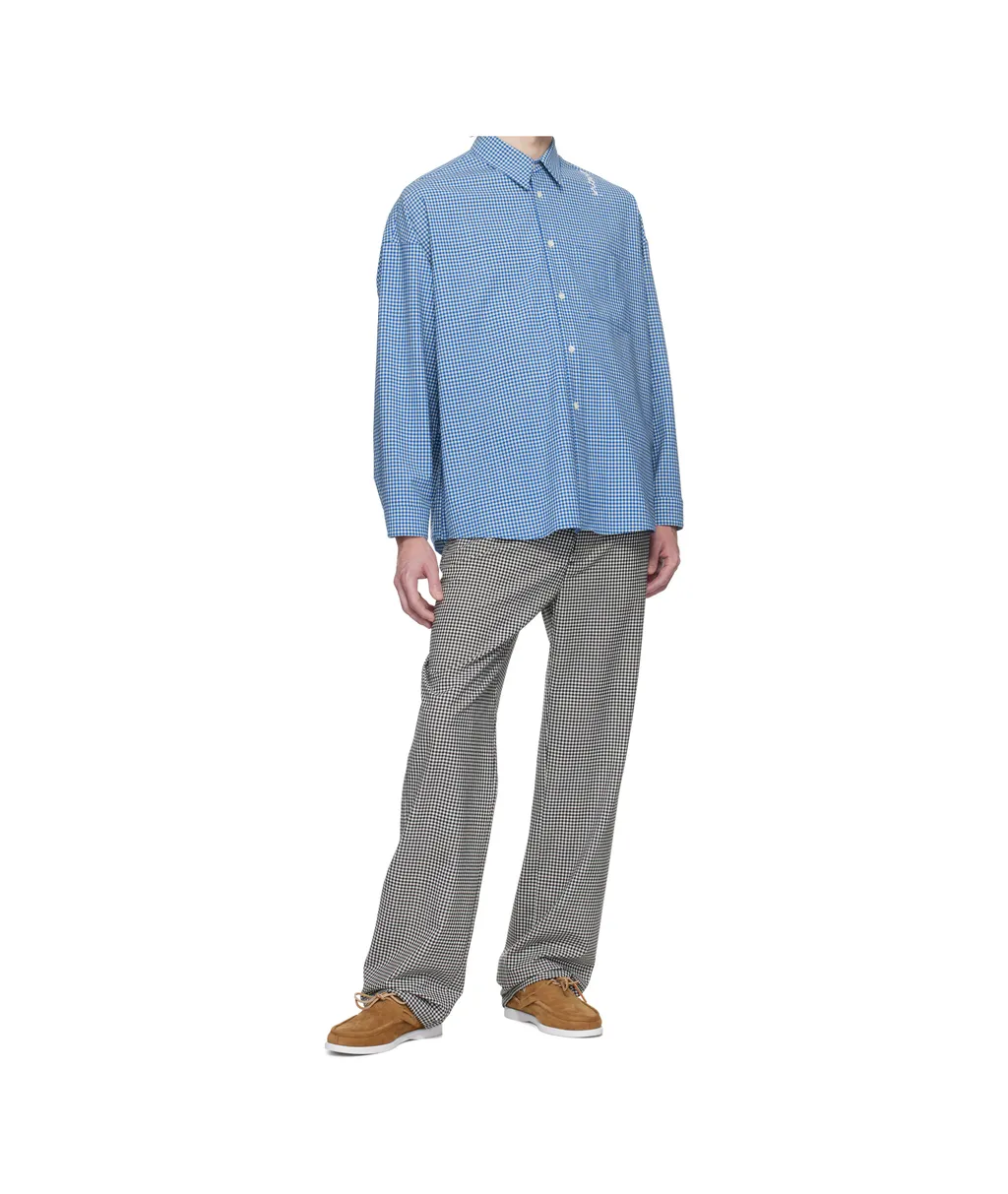 Logo Embroidered Checked Shirt