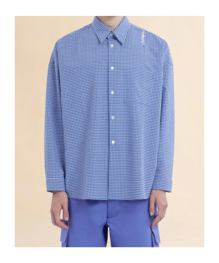 Logo Embroidered Checked Shirt