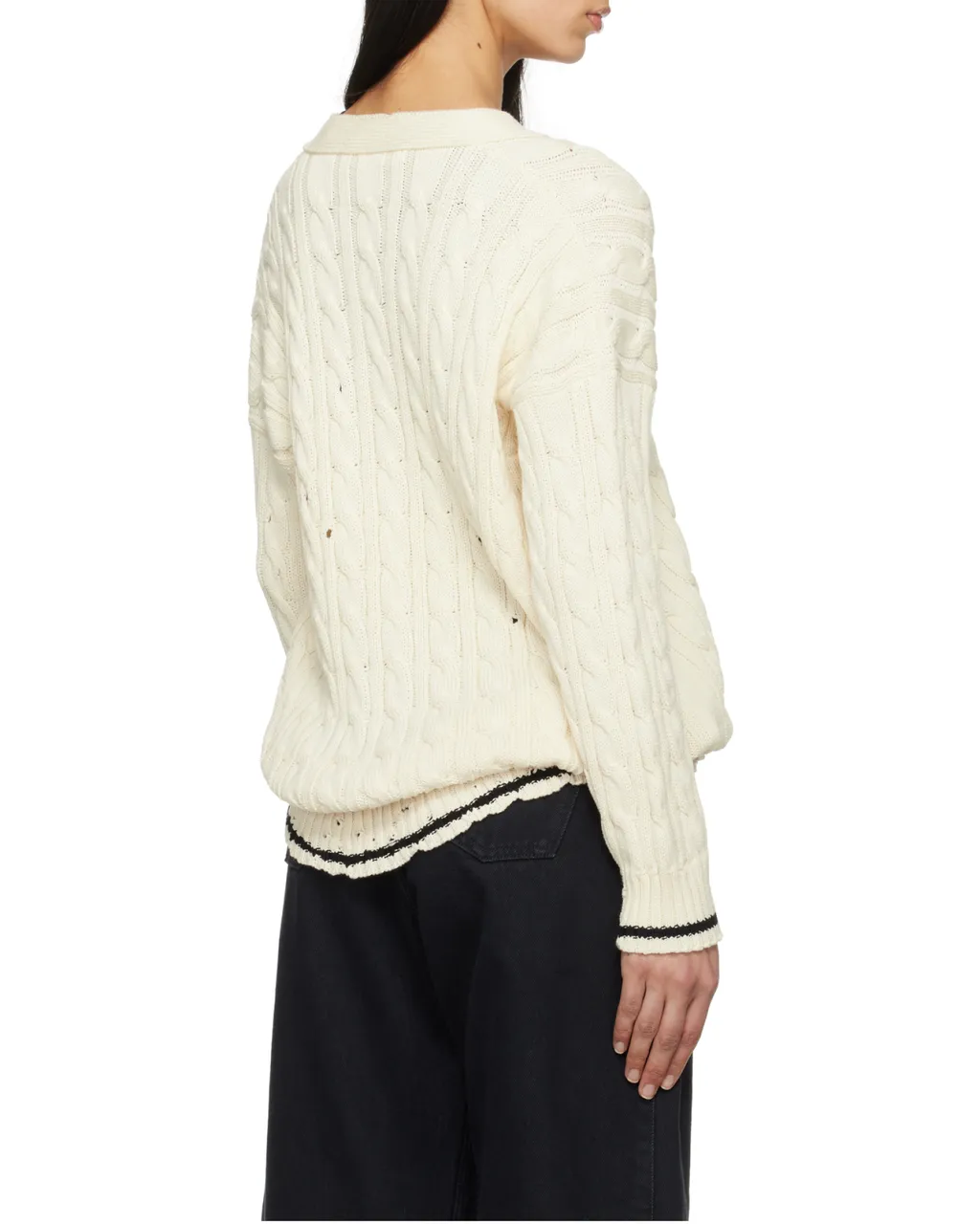 Dishevelled Cable Cotton Cardigan