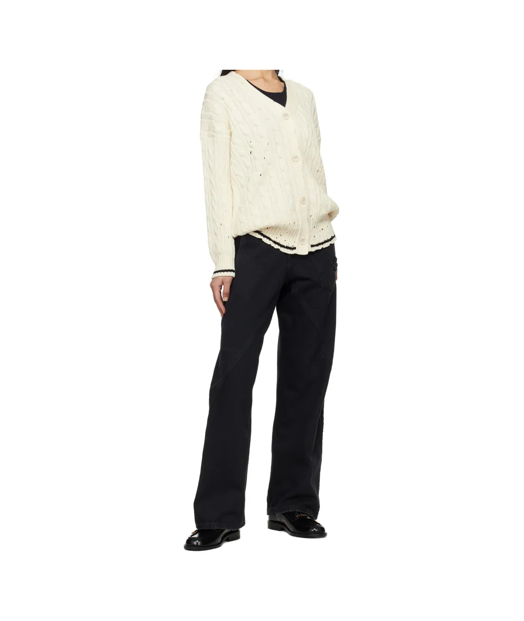 Dishevelled Cable Cotton Cardigan